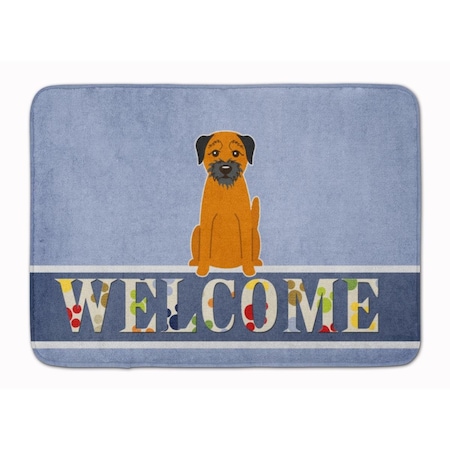 Carolines Treasures Border Terrier Welcome Machine Washable Memory Foam Mat BB5620RUG